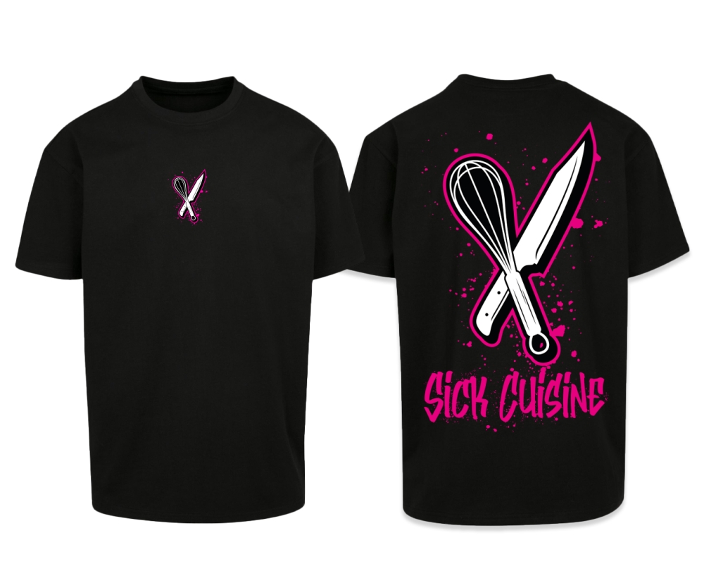 SICK CUISINE OVERSIZE SHIRT BIG SPRAY  BLACK/PINK